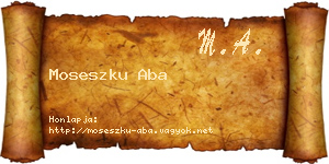 Moseszku Aba névjegykártya